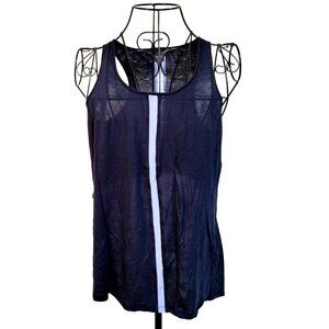 Armani Exchange Tank Top Medium Women's Blue Two Tone Flowing Soft